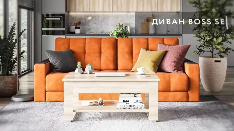 Диван Босс Велюр Монолит латте