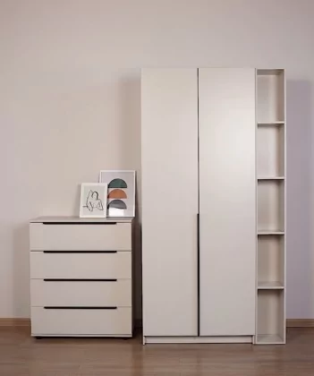 Босс Стандарт 90*220 шкаф распашной 2Д + ящики 01 Кашемир