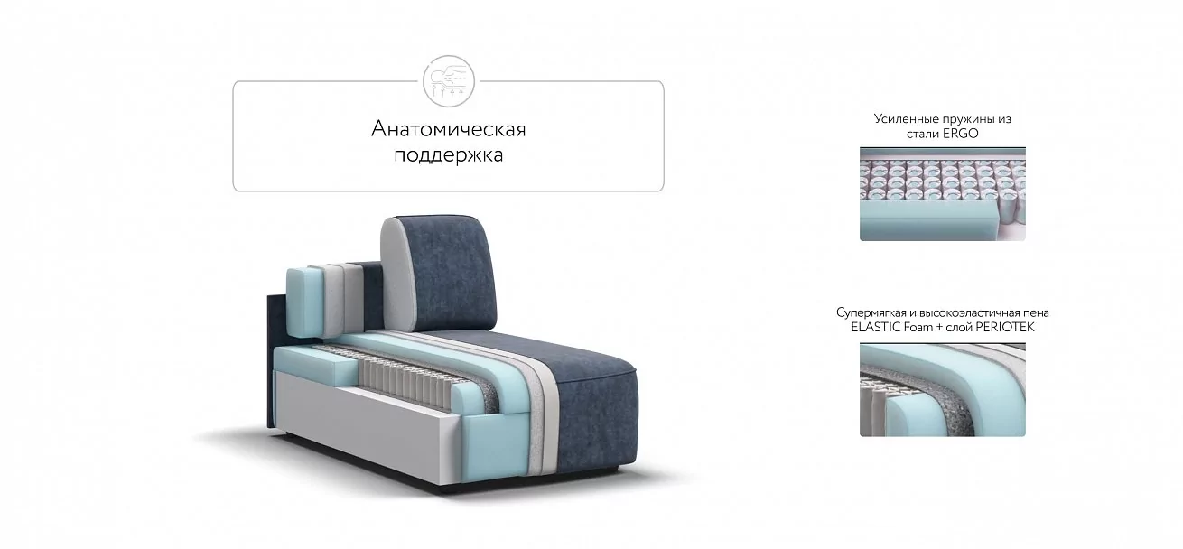 Кинг Модуль оттоманка Велюр Роял синий