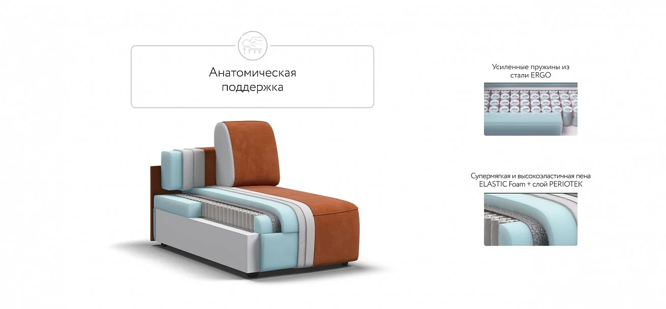 Кинг Модуль оттоманка Велюр Алькантара оранж