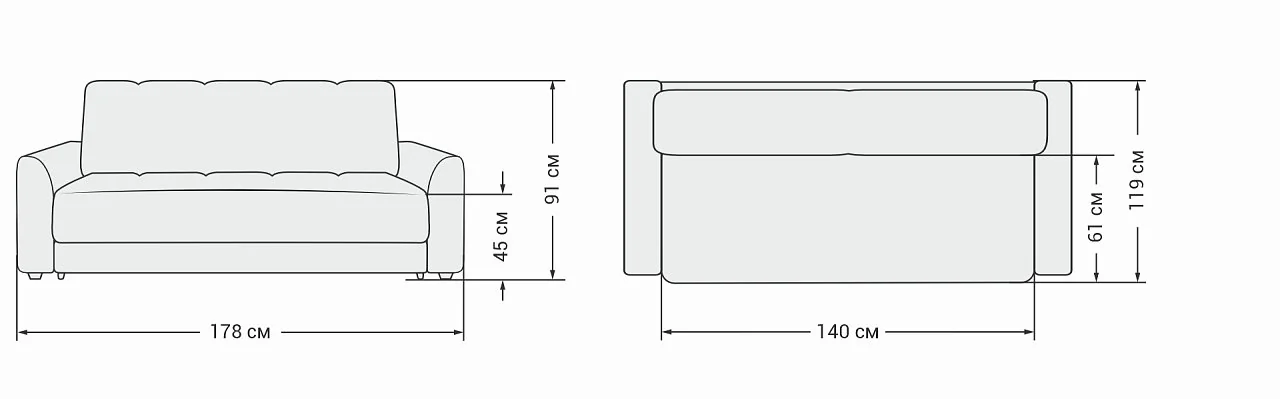 Диван Босс Слип 140 Велюр Монолит латте