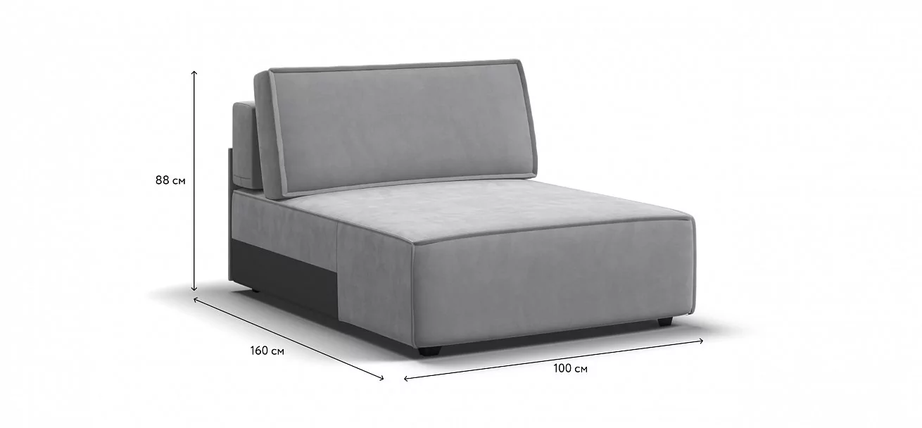 Босс Софт Модуль оттоманка Велюр Монолит сталь