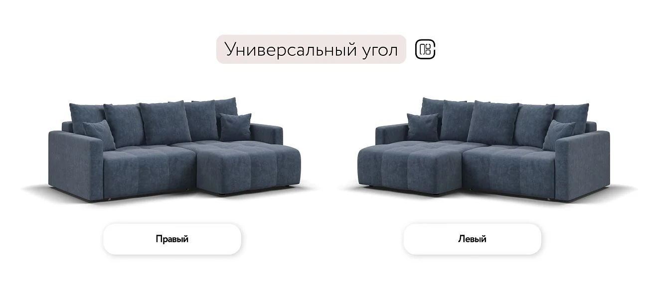 Угловой диван Босс Про Тренд Велюр Роял синий